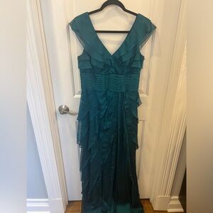 Adrianna Papell teal evening gown